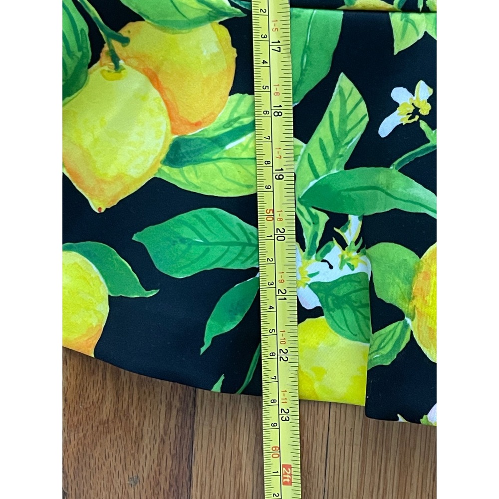 ALEXIA ARDMOR Lemon Print Peplum Top Black Yellow Small Casual Summer Spring - Picture 7 of 8
